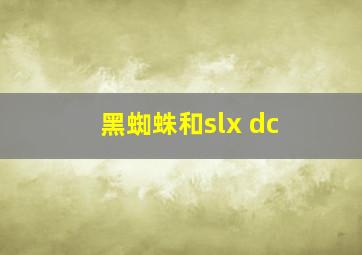 黑蜘蛛和slx dc